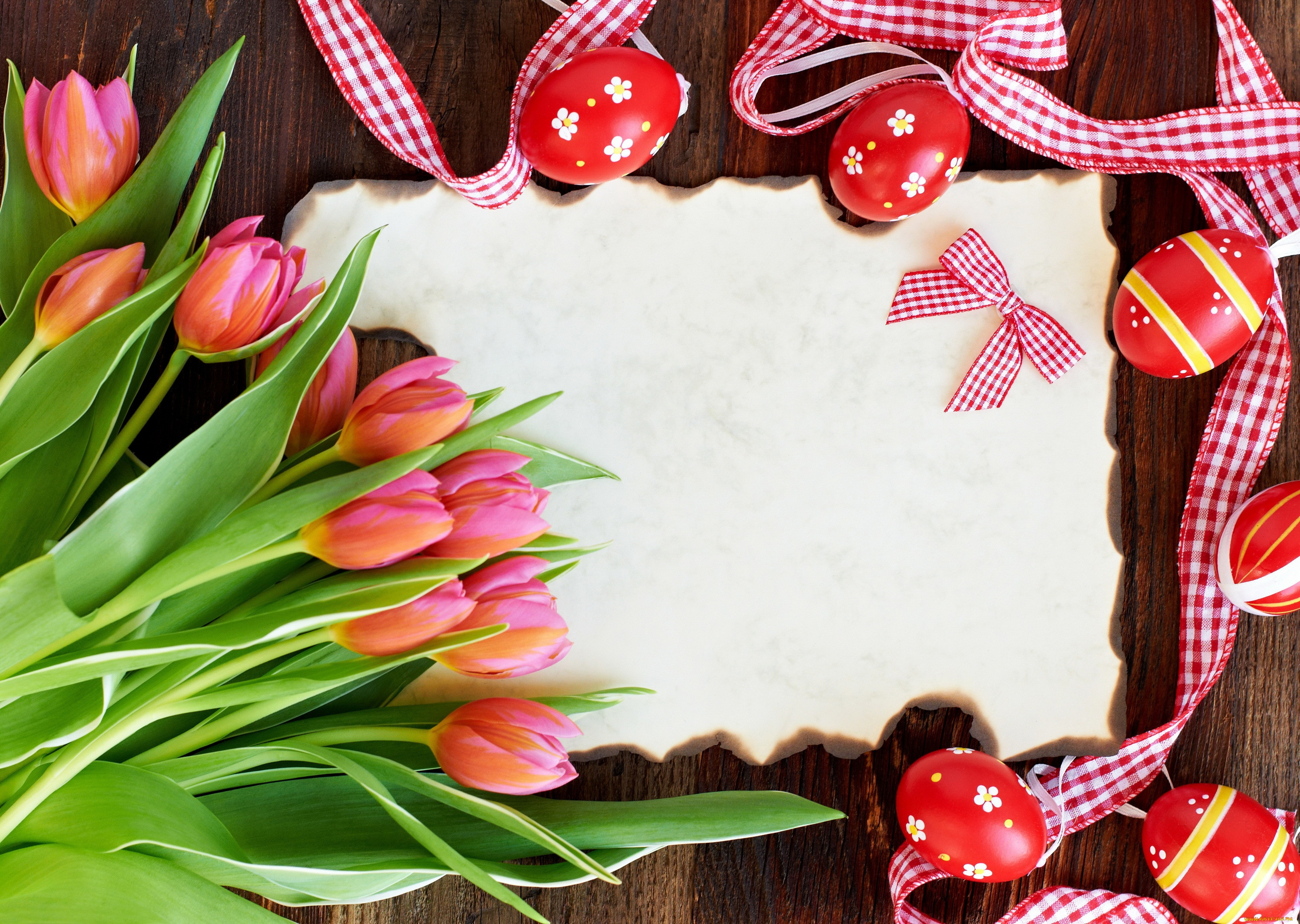 , , , card, tulips, red, flowers, eggs, easter